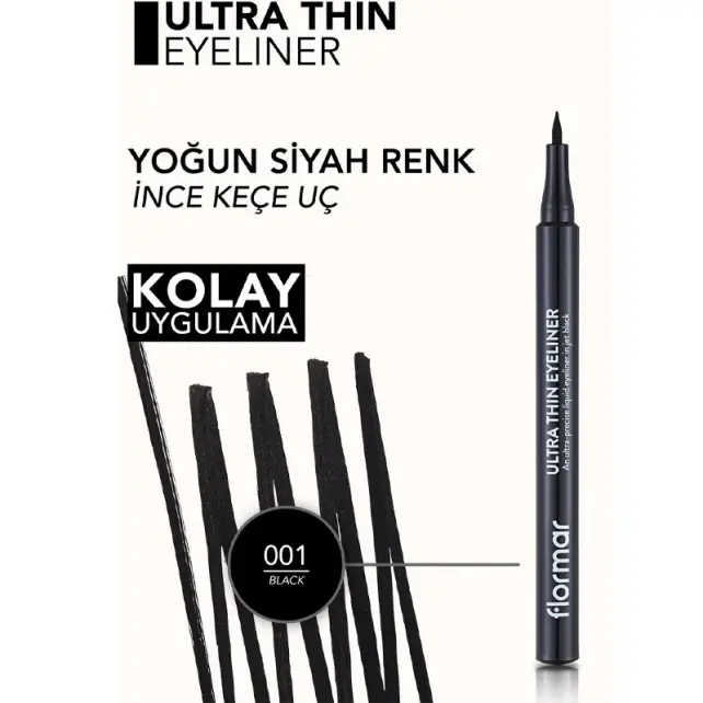 Flormar Ultra Thin Eyeliner No: 01 Black - 4