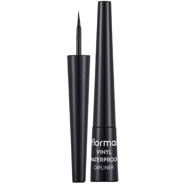 Flormar Vinly Waterproof Dipliner - Suya Dayanıklı Parlak Bitişli Eyeliner Black 2.5ml - 2