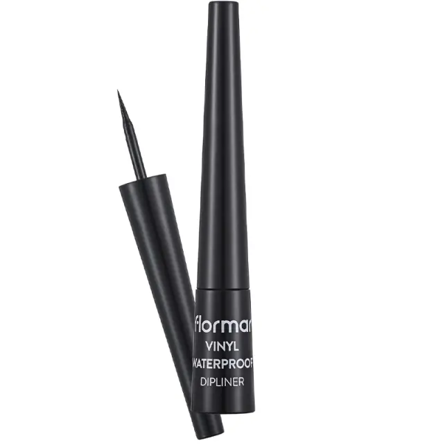 Flormar Vinly Waterproof Dipliner - Suya Dayanıklı Parlak Bitişli Eyeliner Black 2.5ml - 1