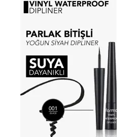 Flormar Vinly Waterproof Dipliner - Suya Dayanıklı Parlak Bitişli Eyeliner Black 2.5ml - 4