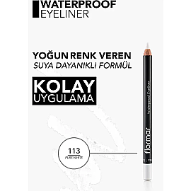 Flormar Waterproof Eyeliner - Göz Kalemi No: 113 Pure White 1.14gr - 4