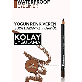 Flormar Waterproof Eyeliner - Suya Dayanıklı Göz Kalemi No: 105 Warm Brown 1.14gr - 4
