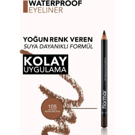 Flormar Waterproof Eyeliner - Suya Dayanıklı Göz Kalemi No:105 Warm Brown 1.14gr - 4
