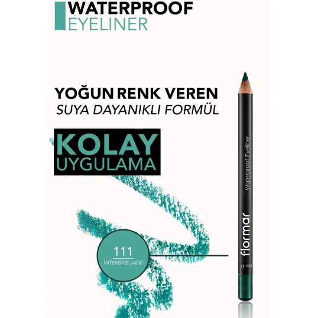 Flormar Waterproof Eyeliner - Suya Dayanıklı Göz Kalemi No-111 Intensive Jade 1.14gr - 4