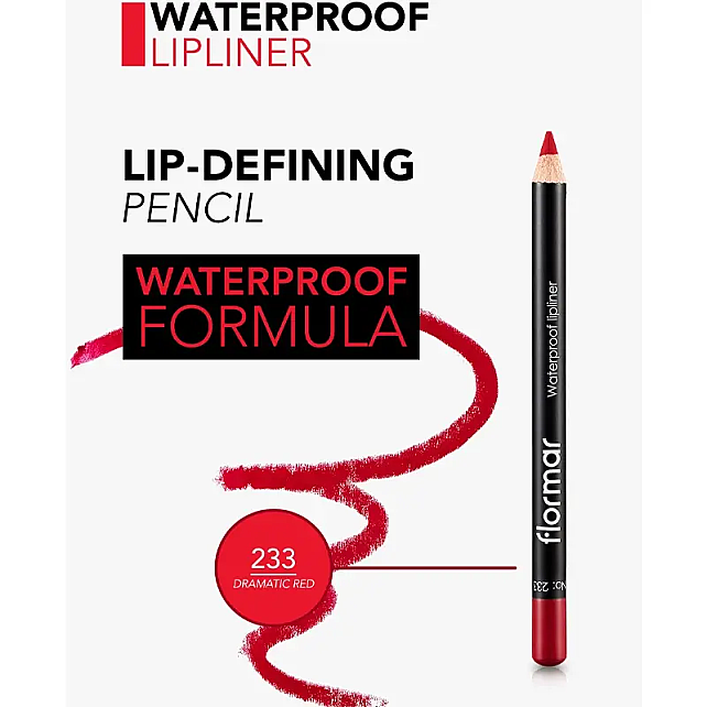 Flormar Waterproof Lipliner - Dudak Kalemi No: 233 Dramatic Red 1.14gr - 5