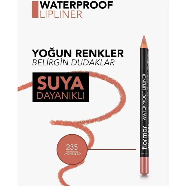 Flormar Waterproof Lipliner - Dudak Kalemi No-235 Undressed 1.14gr - 5