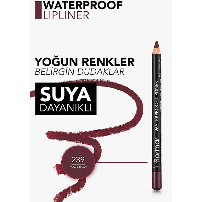 Flormar Waterproof Lipliner - Dudak Kalemi No: 239 Misty Rosy 1.14gr - 4