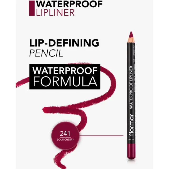 Flormar Waterproof Lipliner - Dudak Kalemi No-241 Sour Cherry 1.14gr - 4