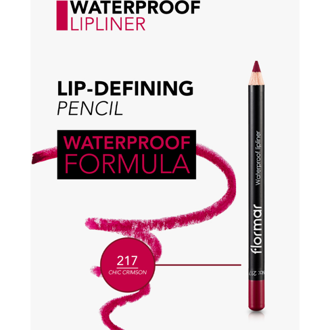 Flormar Waterproof Lipliner - Dudak Kalemi No:217 Chic Crimson 1.14gr - 5