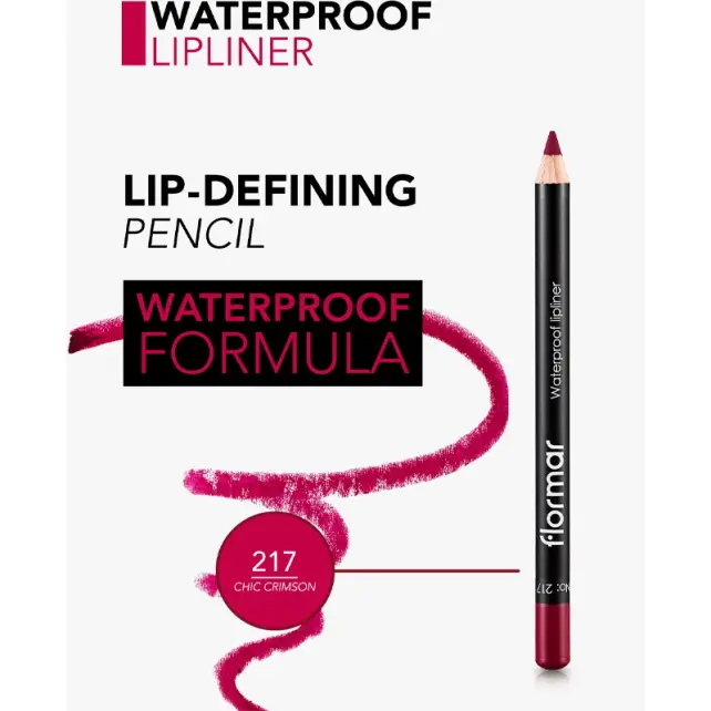 Flormar Waterproof Lipliner - Dudak Kalemi No:217 Chic Crimson 1.14gr - 5