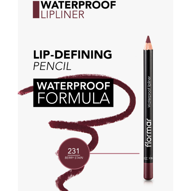 Flormar Waterproof Lipliner - Suya Dayanıklı Dudak Kalemi No:231 Berry Stain 1.14gr - 5