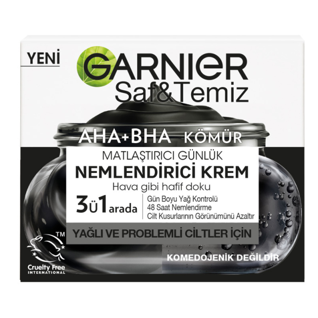 Garnier AHA BHA Kömür 3'ü 1 Arada Matlaştırıcı Günlük Nemlendirici Krem 50ml - 3