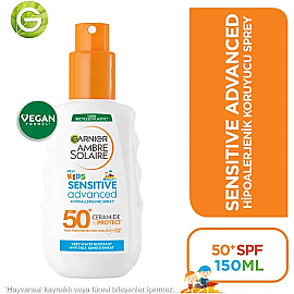 Garnier Ambre Solaire Kids Sensitive Advanced SPF 50 + Çocuk Güneş Spreyi 150ml - 2
