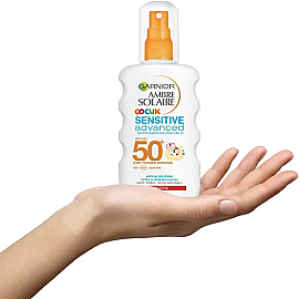 Garnier Ambre Solaire Kids Sensitive Advanced SPF 50 + Çocuk Güneş Spreyi 150ml - 4