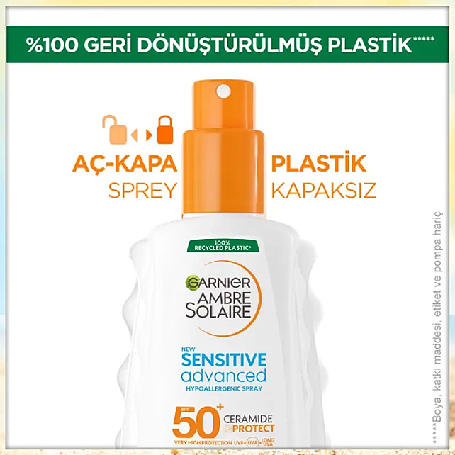 Garnier Ambre Solaire Sensitive Advanced Creamide Sprey - Güneş Koruyucu Sprey 150ml - 4