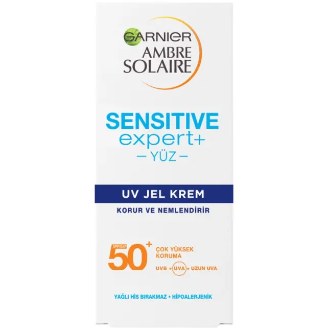 Garnier Ambre Solaire Sensitive Expert Gesicht Gel Creme SPF 50 Güneş Koruyucu 50ml - 1