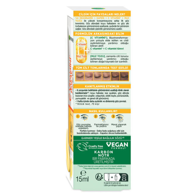 Garnier C Vitamini Parlak - Aydınlatıcı Etkili Göz Çevresi Kremi 15ml - 2