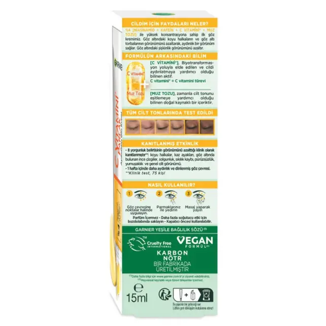 Garnier C Vitamini Parlak - Aydınlatıcı Etkili Göz Çevresi Kremi 15ml - 2