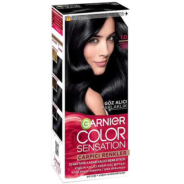 Garnier Çarpıcı Renkler Yoğun Kalıcı Saç Boyası No: 1.0 Ekstra Yoğun Siyah - 1