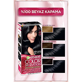Garnier Çarpıcı Renkler Yoğun Kalıcı Saç Boyası No: 1.0 Ekstra Yoğun Siyah - 3