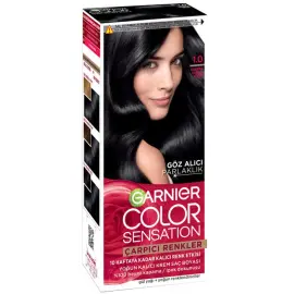 Garnier Çarpıcı Renkler Yoğun Kalıcı Saç Boyası No: 1.0 Ekstra Yoğun Siyah - Garnier