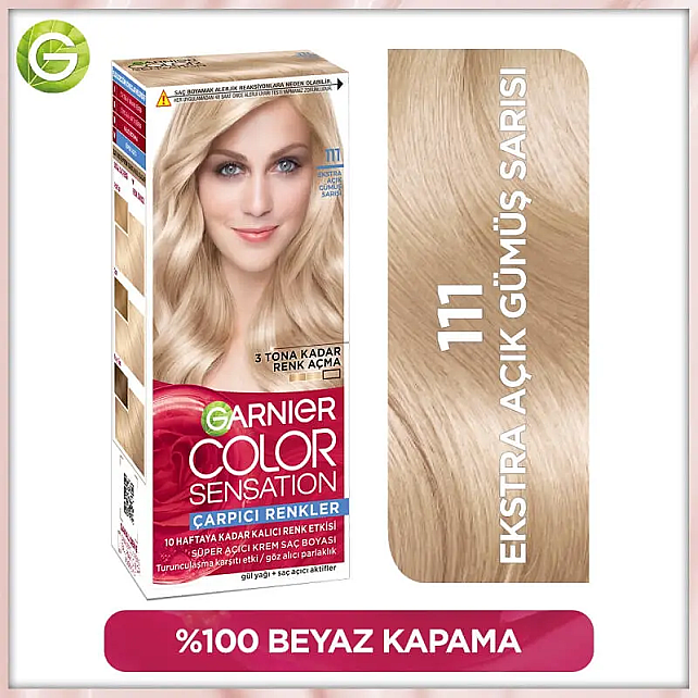 Garnier Çarpıcı Renkler Yoğun Kalıcı Saç Boyası No: 111 Gümüş Sarısı - 2