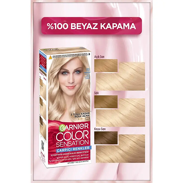 Garnier Çarpıcı Renkler Yoğun Kalıcı Saç Boyası No: 111 Gümüş Sarısı - 3