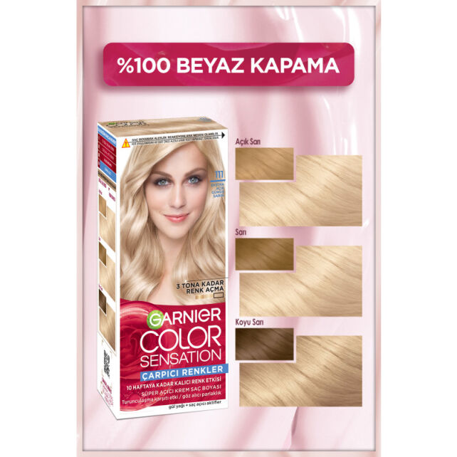 Garnier Çarpıcı Renkler Yoğun Kalıcı Saç Boyası No: 111 Gümüş Sarısı - 3