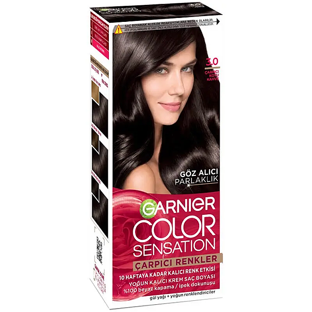 Garnier Çarpıcı Renkler Yoğun Kalıcı Saç Boyası No: 3.0 Çarpıcı Koyu Kahve - 1