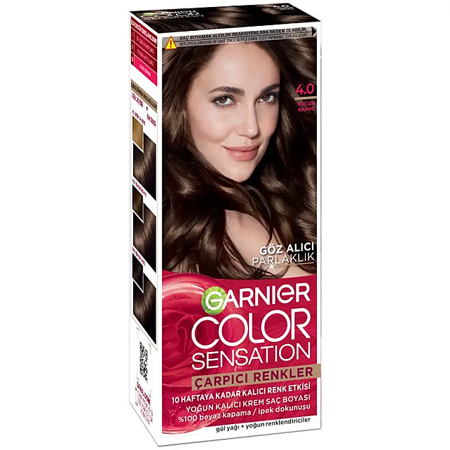 Garnier Çarpıcı Renkler Yoğun Kalıcı Saç Boyası No: 4.0 Yoğun Kahve - 1