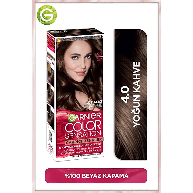 Garnier Çarpıcı Renkler Yoğun Kalıcı Saç Boyası No: 4.0 Yoğun Kahve - 2