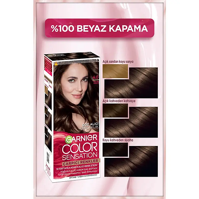 Garnier Çarpıcı Renkler Yoğun Kalıcı Saç Boyası No: 4.0 Yoğun Kahve - 3