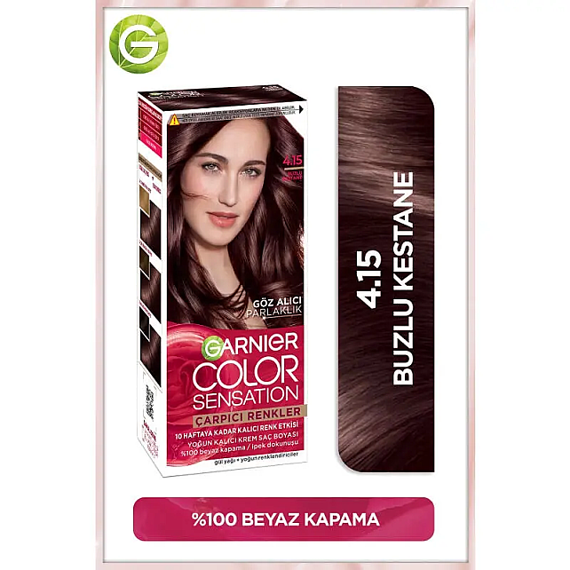 Garnier Çarpıcı Renkler Yoğun Kalıcı Saç Boyası No: 4.15 Buzlu Kestane - 2