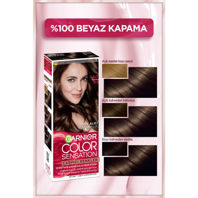 Garnier Çarpıcı Renkler Yoğun Kalıcı Saç Boyası No: 4.0 Yoğun Kahve - 3