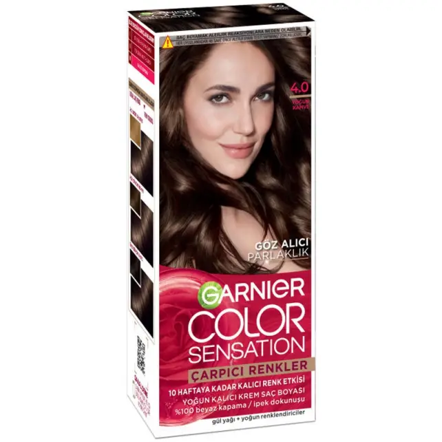Garnier Çarpıcı Renkler Yoğun Kalıcı Saç Boyası No: 4.0 Yoğun Kahve - 1