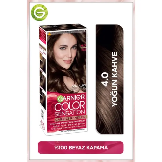 Garnier Çarpıcı Renkler Yoğun Kalıcı Saç Boyası No: 4.0 Yoğun Kahve - 2