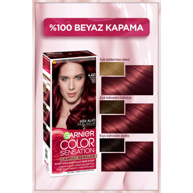 Garnier Çarpıcı Renkler Yoğun Kalıcı Saç Boyası No: 4.60 Yoğun Koyu Kızıl - 3