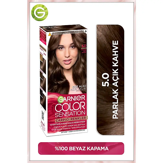 Garnier Çarpıcı Renkler Yoğun Kalıcı Saç Boyası No: 5.0 Parlak Açık Kahve - 2