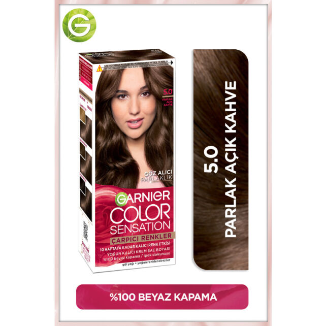 Garnier Çarpıcı Renkler Yoğun Kalıcı Saç Boyası No: 5.0 Parlak Açık Kahve - 2