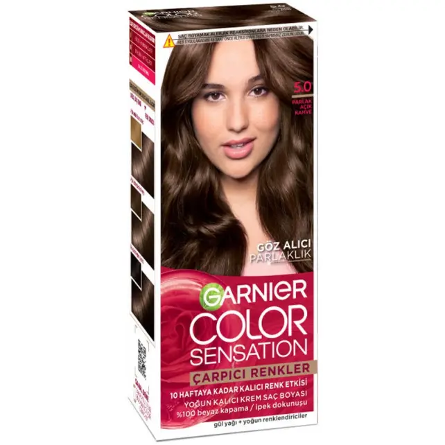 Garnier Çarpıcı Renkler Yoğun Kalıcı Saç Boyası No: 5.0 Parlak Açık Kahve - 1