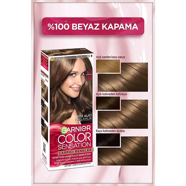 Garnier Çarpıcı Renkler Yoğun Kalıcı Saç Boyası No: 6.0 Yoğun Koyu Kumral - 3
