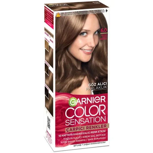 Garnier Çarpıcı Renkler Yoğun Kalıcı Saç Boyası No: 6.0 Yoğun Koyu Kumral - 1