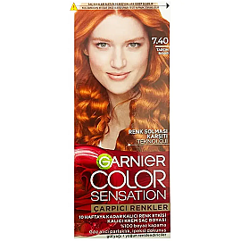 Garnier Çarpıcı Renkler Yoğun Kalıcı Saç Boyası No: 7.40 Tarçın Bakır - Garnier