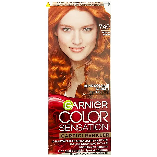 Garnier Çarpıcı Renkler Yoğun Kalıcı Saç Boyası No: 7.40 Tarçın Bakır - 1