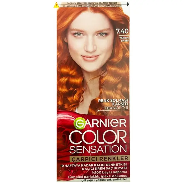 Garnier Çarpıcı Renkler Yoğun Kalıcı Saç Boyası No: 7.40 Tarçın Bakır - 1