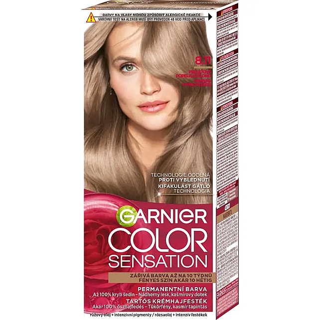 Garnier Çarpıcı Renkler Yoğun Kalıcı Saç Boyası No: 8.11 Küllü İnci Kumral - 1