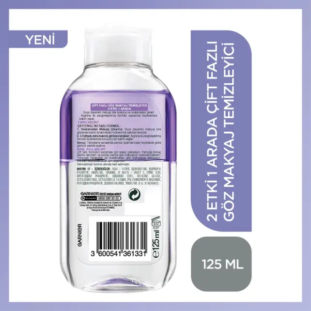 Garnier Çift Fazlı Göz Makyaj Temizleyicisi - 2 Etki 1 Arada 125ml - 5