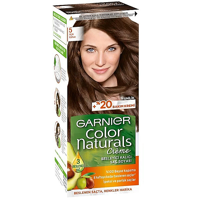 Garnier Color Naturals Saç Boyası No: 5 Açık Kahve - 1