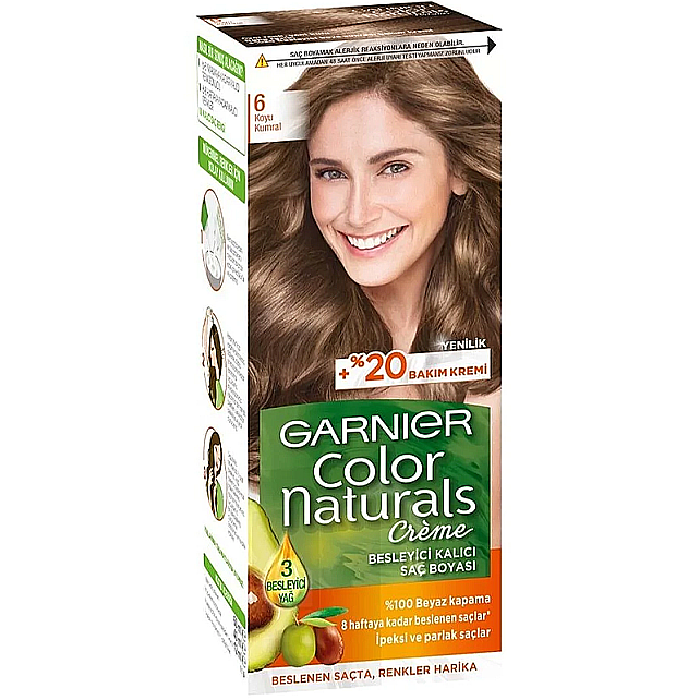 Garnier Color Naturals Saç Boyası No: 6 Koyu Kumral - 1