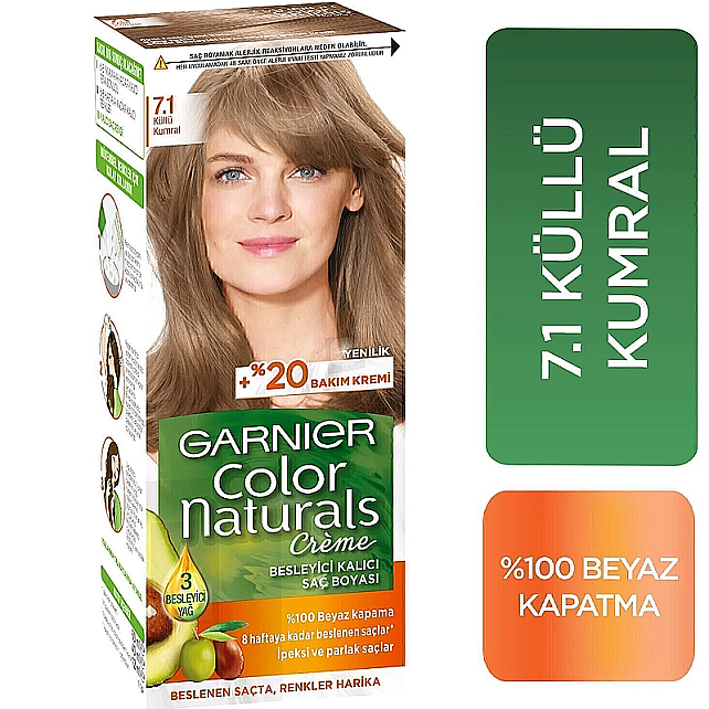 Garnier Color Naturals Saç Boyası No: 7.1 Küllü Kumral - 2